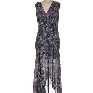 Veronica Beard Navy Floral High Low Dress